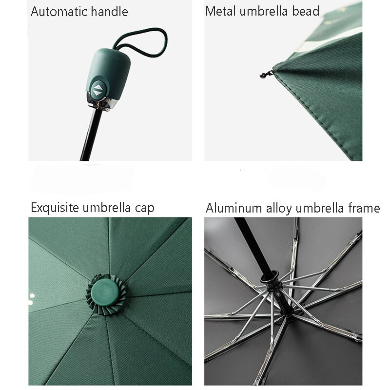 Dámsky automatický dáždnik Reative Cat Claw Automatický skladací cestovný dáždnik čierny povlak s opaľovacím krémom Dievčenský detský dáždnik Paraguas