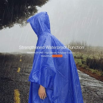 Κάλυμμα βροχής 3 σε 1 Poncho Rain Coat Κουκούλα Πεζοπορίας Ποδηλασία Rain Cover Poncho Αδιάβροχη Σκηνή Υπαίθρια Σκηνή Κάμπινγκ Χαλάκι Τέντα Καταφύγιο