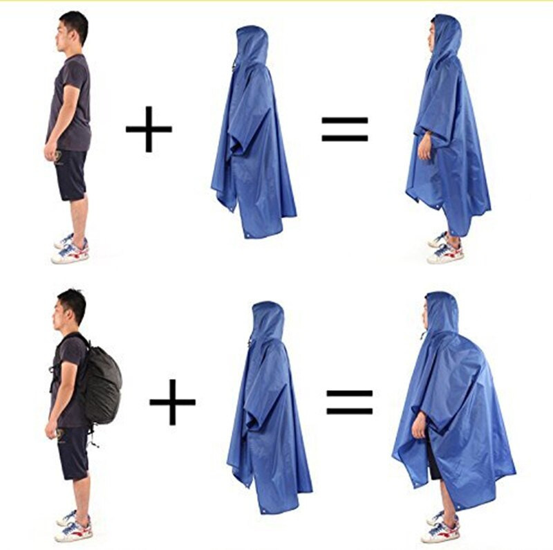 3 v 1 pončo, pršiplášť, kapucňa, turistika, cyklistika, pršiplášť, pončo, nepremokavý stan, vonkajší kempingový stan, podložka, markíza