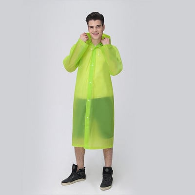 Opakovane použiteľný nepriepustný pršiplášť pre ženy a mužov, outdoorové pršiplášte, matné zahustené pre dospelých, priehľadná prenosná EVA pršiplášť s kapucňou