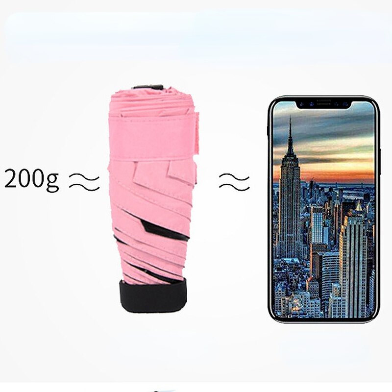 Mini kišeninis sulankstomas skėtis lietaus mažas mados moterų vyrų skėčiai nuo saulės mergaičių nuo UV spindulių atsparus vandeniui atsparus vėjui nešiojamas kelioninis skėtis