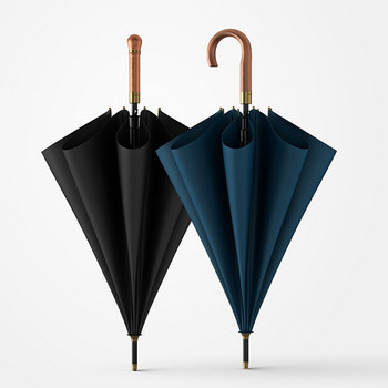 OLYCAT Νέα Ξύλινη μακριά ομπρέλα ανδρική επιχείρηση Vintage Μεγάλες ομπρέλες γκολφ Ανθεκτικές στον αέρα Απλή εξωτερική ομπρέλα ταξιδιού Γυναικεία βροχή
