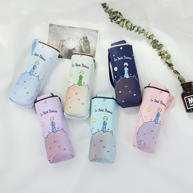 Kocotree rajzfilm Kis herceg esernyő eső női összecsukható esernyők női napos napernyő Lovely Paraguas mini zsebesernyő