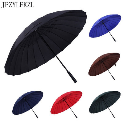 24 Bone Increase Umbrella 2-3 души Женски мъжки автомобил Луксозен голям ветроустойчив прав чадър Umbrella Corporation чадър
