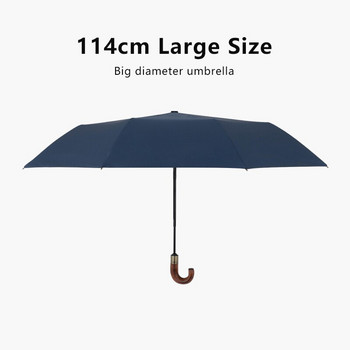 Νέα μεγάλη ξύλινη αυτόματη ομπρέλα για άντρες για επαγγελματίες επώνυμα Big Golf πτυσσόμενη ομπρέλα Rain Women Auto Vintage Ομπρέλα Αντιανεμική 10 πλευρών