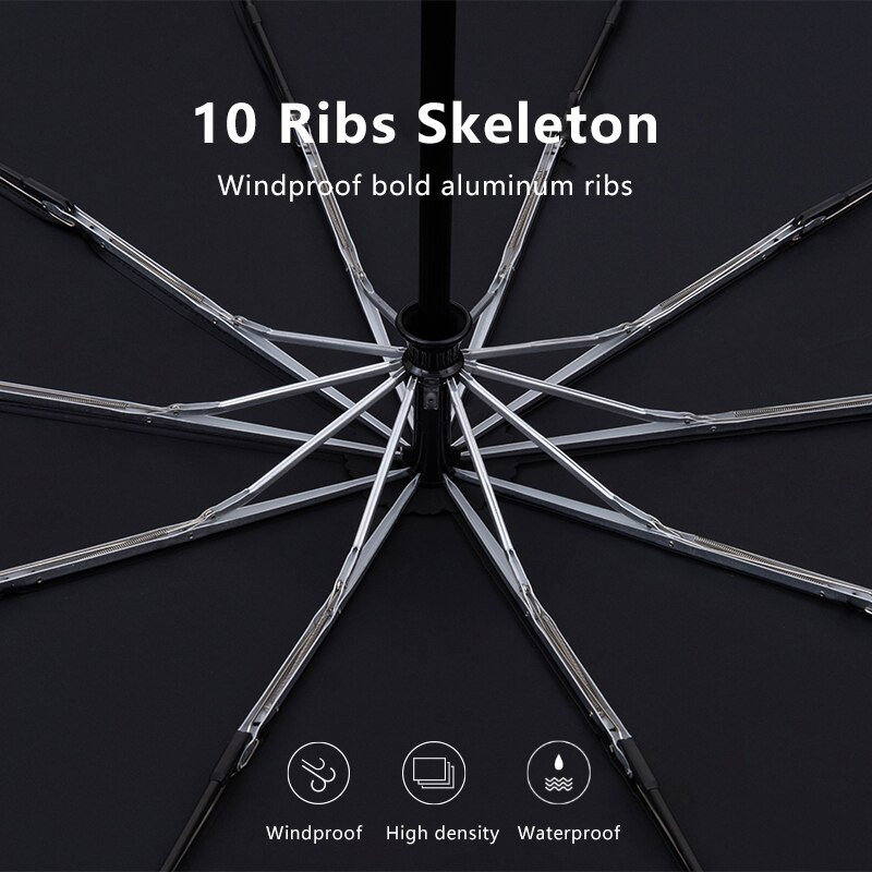 Нов голям дървен автоматичен чадър Бизнес мъжки марка Голям голф сгъваем чадър за дъжд Дамски авто винтидж чадър Ветроустойчив 10 ребра