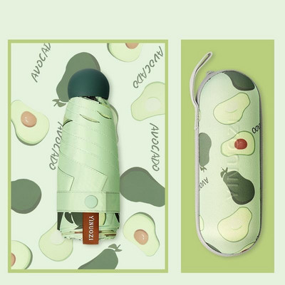 Mini umbrelă cu cinci ori Capsule de fructe Umbrelă de soare pentru femei Protecție solară Protecție UV Umbrelă de soare pliabilă