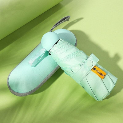 Mini umbrelă cu cinci ori Capsule de fructe Umbrelă de soare pentru femei Protecție solară Protecție UV Umbrelă de soare pliabilă