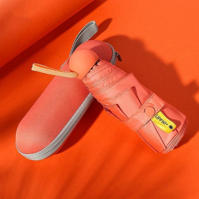 Mini umbrelă cu cinci ori Capsule de fructe Umbrelă de soare pentru femei Protecție solară Protecție UV Umbrelă de soare pliabilă
