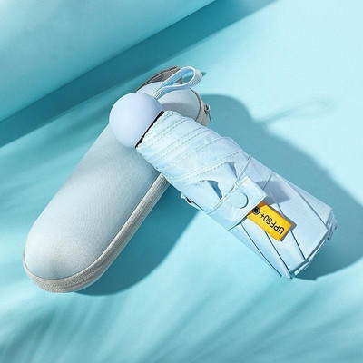 Mini umbrelă cu cinci ori Capsule de fructe Umbrelă de soare pentru femei Protecție solară Protecție UV Umbrelă de soare pliabilă