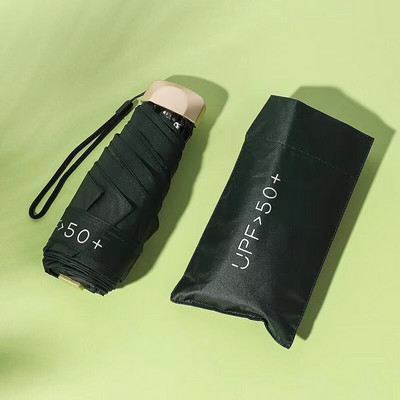 Mini umbrelă cu cinci ori Capsule de fructe Umbrelă de soare pentru femei Protecție solară Protecție UV Umbrelă de soare pliabilă