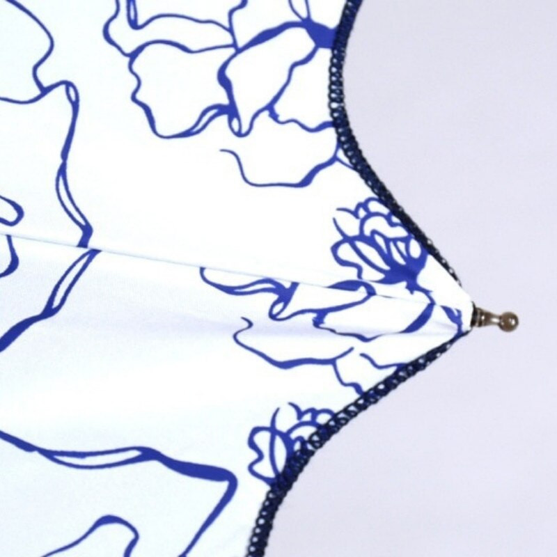 Dáždnik s čiernym náterom proti UV žiareniu, kvet ibišteka, princezná, dievča, módny vlnitý slnečník