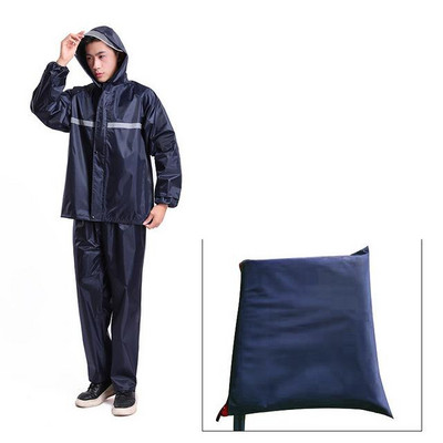 Esőkabát öltöny áthatolhatatlan vízálló fényvisszaverő csík férfi női esővédő kapucnis motorkerékpár poncsó esőruházat túrázás horgászat