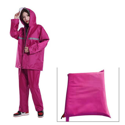 Esőkabát öltöny áthatolhatatlan vízálló fényvisszaverő csík férfi női esővédő kapucnis motorkerékpár poncsó esőruházat túrázás horgászat