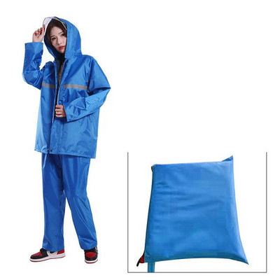 Esőkabát öltöny áthatolhatatlan vízálló fényvisszaverő csík férfi női esővédő kapucnis motorkerékpár poncsó esőruházat túrázás horgászat