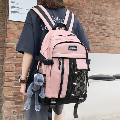 Tekstilni muški ruksak s vezicama i patentnim zatvaračem