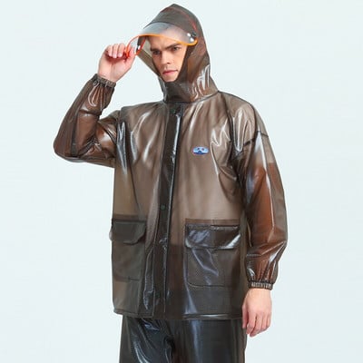 Moteriškas vyriškas lietpaltis, skirtas važinėtis dviračiais lauko motociklų turizmui žygiams suaugusiems, permatomos, vandeniui atsparios striukės ir kelnių komplektai