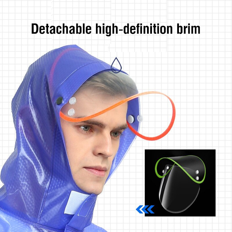 Moteriškas vyriškas lietpaltis, skirtas važinėtis dviračiais lauko motociklų turizmui žygiams suaugusiems, permatomos, vandeniui atsparios striukės ir kelnių komplektai