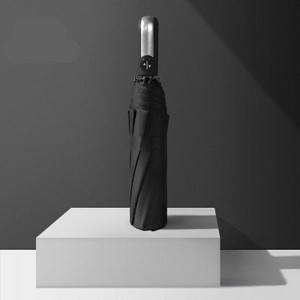 Ветроустойчив, напълно автоматичен три сгъваем чадър Ten Bone Auto Large Windproof Business Umbrella Rain Black Coating Parasol