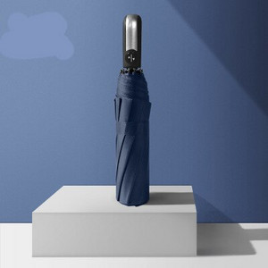 Ветроустойчив, напълно автоматичен три сгъваем чадър Ten Bone Auto Large Windproof Business Umbrella Rain Black Coating Parasol