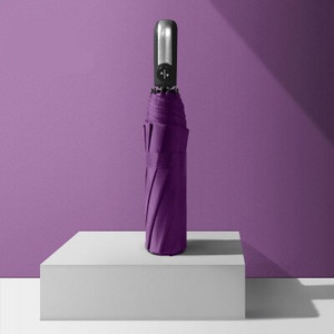 Ветроустойчив, напълно автоматичен три сгъваем чадър Ten Bone Auto Large Windproof Business Umbrella Rain Black Coating Parasol