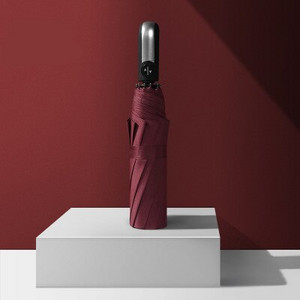 Ветроустойчив, напълно автоматичен три сгъваем чадър Ten Bone Auto Large Windproof Business Umbrella Rain Black Coating Parasol