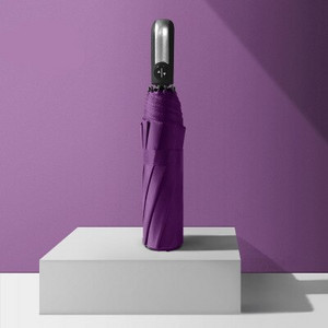 Ветроустойчив, напълно автоматичен три сгъваем чадър Ten Bone Auto Large Windproof Business Umbrella Rain Black Coating Parasol