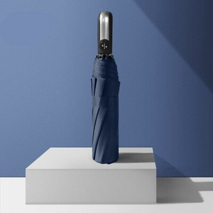 Ветроустойчив, напълно автоматичен три сгъваем чадър Ten Bone Auto Large Windproof Business Umbrella Rain Black Coating Parasol