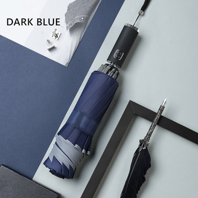 Vetruodolný spätne skladací automatický dáždnik pre mužov a ženy s 10 rebrami, reflexným prúžkom, prenosný dámsky dáždnik pre mužov, paraguay