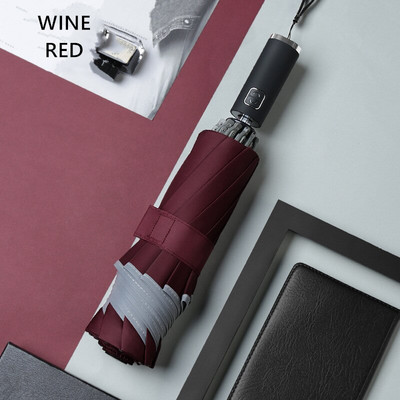 Vetruodolný spätne skladací automatický dáždnik pre mužov a ženy s 10 rebrami, reflexným prúžkom, prenosný dámsky dáždnik pre mužov, paraguay