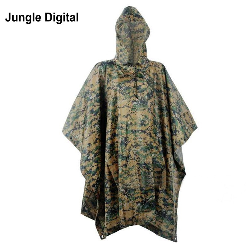 Vízálló hordható poncsó terepszínű huzat kemping vadászruhákhoz Multifunkciós poncsó menedék katonai vészhelyzeti esőkabát