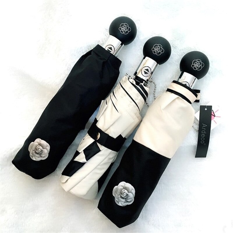 Luxusné značky Vetruodolný skladací automatický dáždnik do dažďa pre ženy, vetruodolný dáždnik do dažďa pre mužov, čierny slnečník