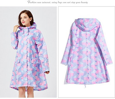 Dámsky štýlový jednofarebný žltý pršiplášť s pončom a nepremokavou kapucňou a vreckami