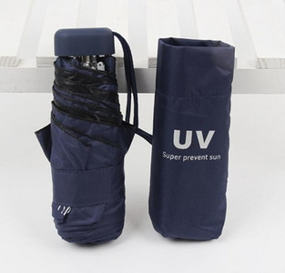 Mini umbrelă de buzunar pentru femei Umbrele portabile plate și ploioase 5 ori soare ploaie Umbrelă ușoară unisex pentru fete Echipament de ploaie de călătorie
