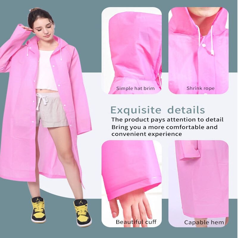 Jednorazový zahustený pršiplášť pre dospelých, outdoorový, cestovný, módny, ľahký jednorazový pršiplášť