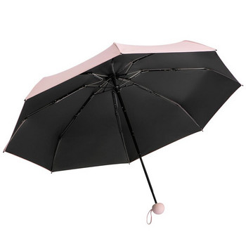 Ομπρέλα ηλίου αντιηλιακό αντι-υπεριώδη ήλιο και βροχή διπλής χρήσης γυναικεία πενταδιπλούμενη κάψουλα μικρή φορητή ομπρέλα αντηλιακού