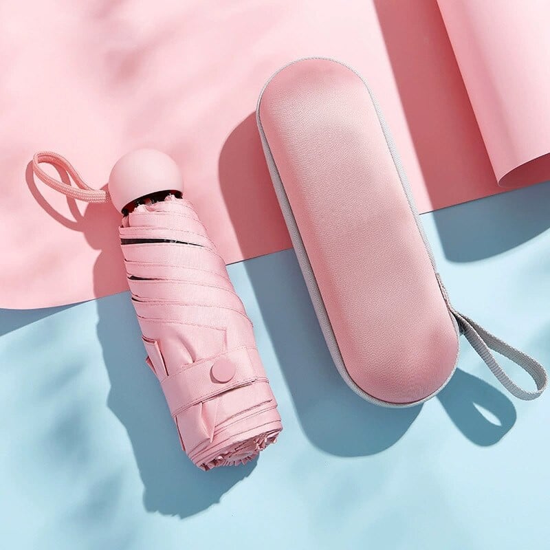 Skėtis nuo saulės Apsauga nuo saulės nuo ultravioletinių saulės spindulių ir lietaus dvejopo naudojimo moteriška penkių sulankstomų kapsulių maža nešiojama skėtis nuo saulės