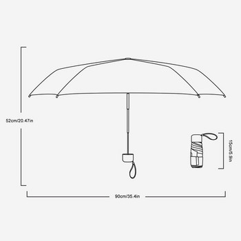 Γυναικεία ομπρέλα Anti-UV Pocket Mini Umbrella Rain Αντιανεμική ανθεκτική 6 πτυσσόμενες ομπρέλες ηλίου Φορητή αντηλιακή κρέμα γυναικεία ομπρέλα