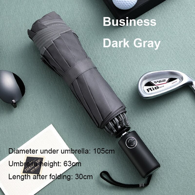 Umbrelă de afaceri nouă, complet automată, trei umbrelă pliabilă pentru bărbați, femei, umbrelă de ploaie pentru femei, umbrelă de lux rezistentă la vânt pentru bărbați