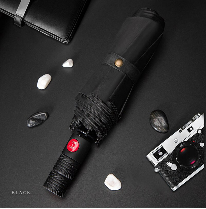 Umbrelă de afaceri nouă, complet automată, trei umbrelă pliabilă pentru bărbați, femei, umbrelă de ploaie pentru femei, umbrelă de lux rezistentă la vânt pentru bărbați