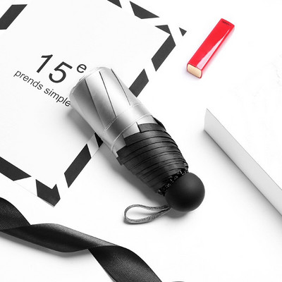 Nový 8-rebrový vreckový mini dáždnik s UV ochranou, slnečný dáždnik, vetruodolný, ľahký, skladací, prenosný dáždnik pre ženy a deti