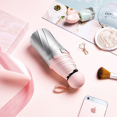 Nový 8-rebrový vreckový mini dáždnik s UV ochranou, slnečný dáždnik, vetruodolný, ľahký, skladací, prenosný dáždnik pre ženy a deti