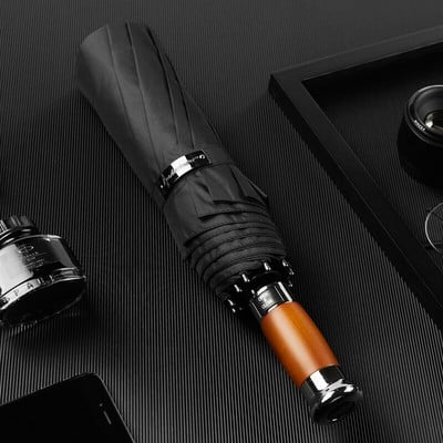 Originálny značkový veľký dáždnik pre mužov, biznis, 1,2 metra, plne automatický dáždnik, vetruodolný, 10K drevená rukoväť, golfový dáždnik do dažďa