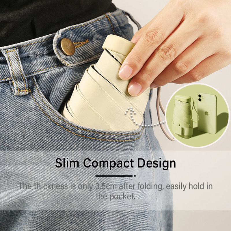 Vreckové dáždniky Anti UV mini dáždnik šesť-skladací slnečník slnečník malý dáždnik ženy ochrana pred slnkom prenosný na cesty