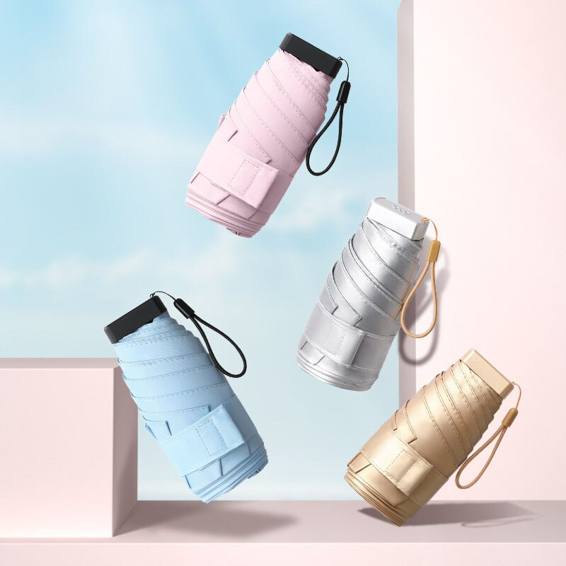 Luksuzni mini ženski kišobran Anti-ultraljubičasti suncobran Vanjski UV prijenosni putni suncobran Sklopivi kišobrani