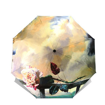 ΣΑΝ ΒΡΟΧΗ Πτυσσόμενη ομπρέλα Γυναικεία Βαν Γκογκ Ζωγραφική Κινεζική Τέχνη Sakura Ομπρέλες Βροχή Γυναικείες αντιανεμικές αντι-UV ομπρέλα ηλίου YHS03