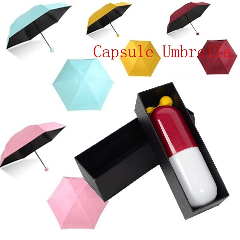 Capsule Umbrela Mini Light Umbrele mici de buzunar Anti-UV Carcase compacte pliabile