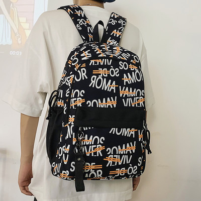 Nový model textilného batohu s nápisom a zapínaním na zips