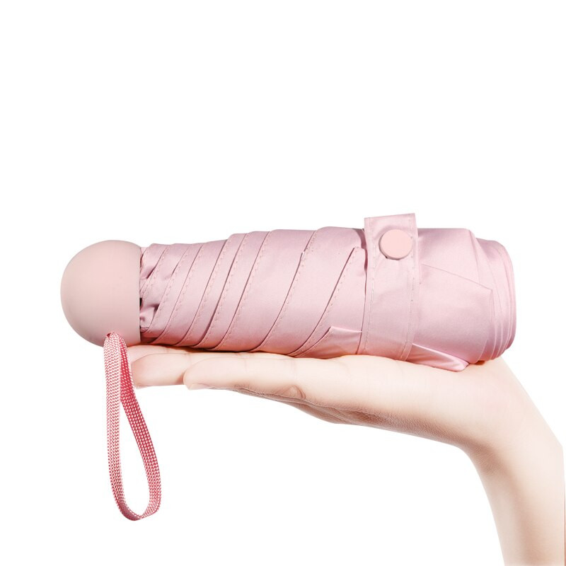 Dámsky mini kapsulový slnečník, super malý a roztomilý slnečník s puzdrom, anti-UV, dámsky vreckový slnečník na slnko a dážď