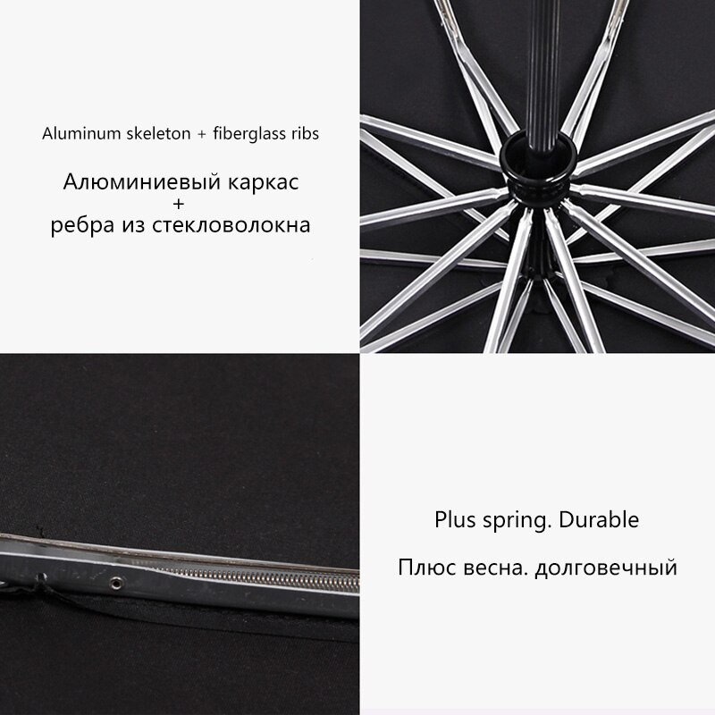 125 cm veľký automatický dáždnik najvyššej kvality, 3-násobný, vetruodolný, 10K, veľký vonkajší dáždnik do auta, mužský, ženský, paraguay, slnečník